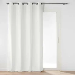 RIDEAU OEILLETS 135X260CM VELOURS UNI NOVANA BLANC