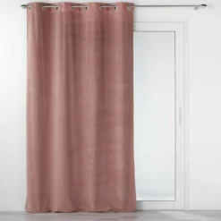 RIDEAU OEILLETS 140X260CM VELOURS VELOURIANE ROSE