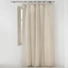 RIDEAU PASSANTS ET POMPON BLANC 140X240CM UNI CYRINE