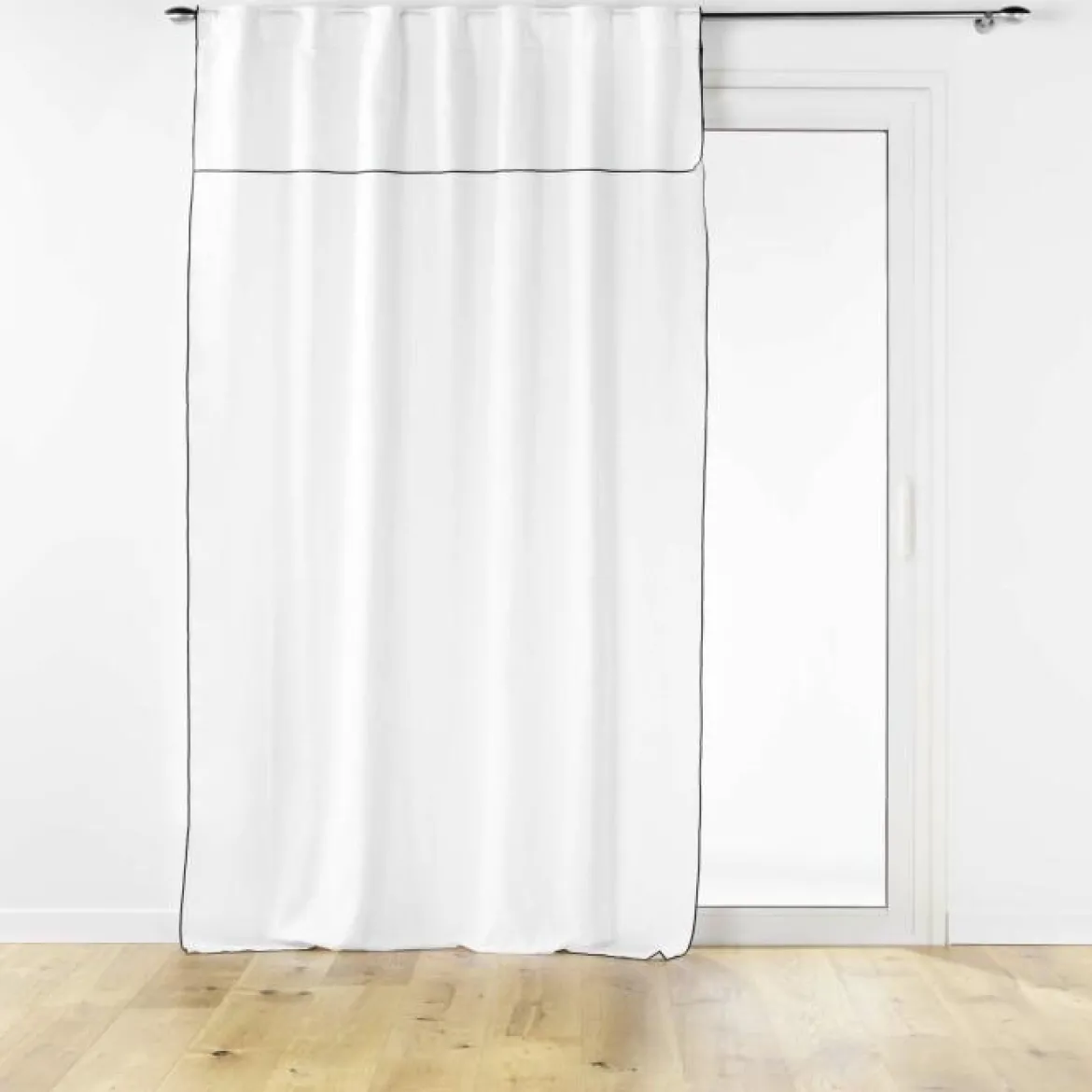 RIDEAU PASS CACHE 140X240CM COTON UNI MISTRALINE BLANC