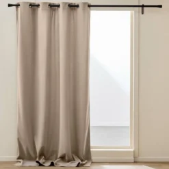 RIDEAU 140X260CM VELOURS COTELE POLAIRE MADISON NOISETTE