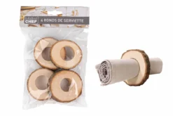 ROND SERVIETTE RONDIN BOIS 4 PIECES