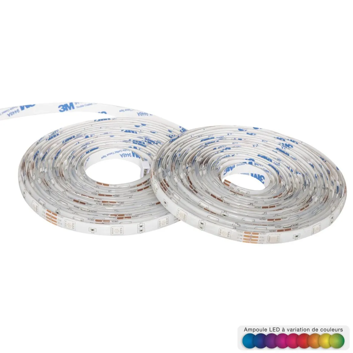 RUBAN LED 10M COULEUR REGLABLE SUR SECTEUR