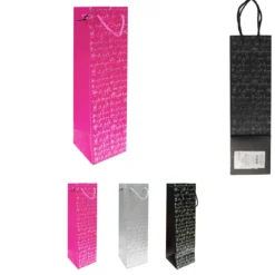 SAC CADEAU BOUTEILLE MOTIF ARGENT PAPIER