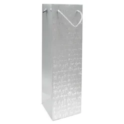 SAC CADEAU BOUTEILLE MOTIF ARGENT PAPIER