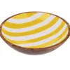SALADIER ACACIA DECOR EMAILLE JAUNE 25X7CM