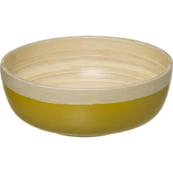 SALADIER BAMBOU MOUTARDE 20CM