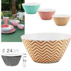 SALADIER MELAMINE ZIGZAG D.24X11.2CM
