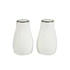 SALIERE ET POIVRIERE PORCELAINE LISERE OR