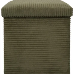 SCOTT COFFRE POUF PLIABLE COTELE VERT