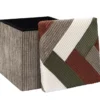 SCOTT COFFRE POUF PLIABLE PATCHWORK COTELE