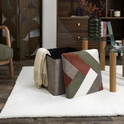 SCOTT COFFRE POUF PLIABLE PATCHWORK COTELE