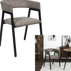 SCOTT FAUTEUIL DESIGN COTELE TAUPE