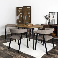 SCOTT FAUTEUIL DESIGN COTELE TAUPE