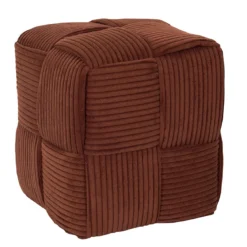 SCOTT POUF COTELE TRESSE TERRACOTTA