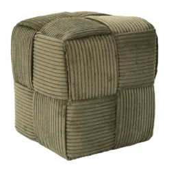 SCOTT POUF COTELE TRESSE VERT