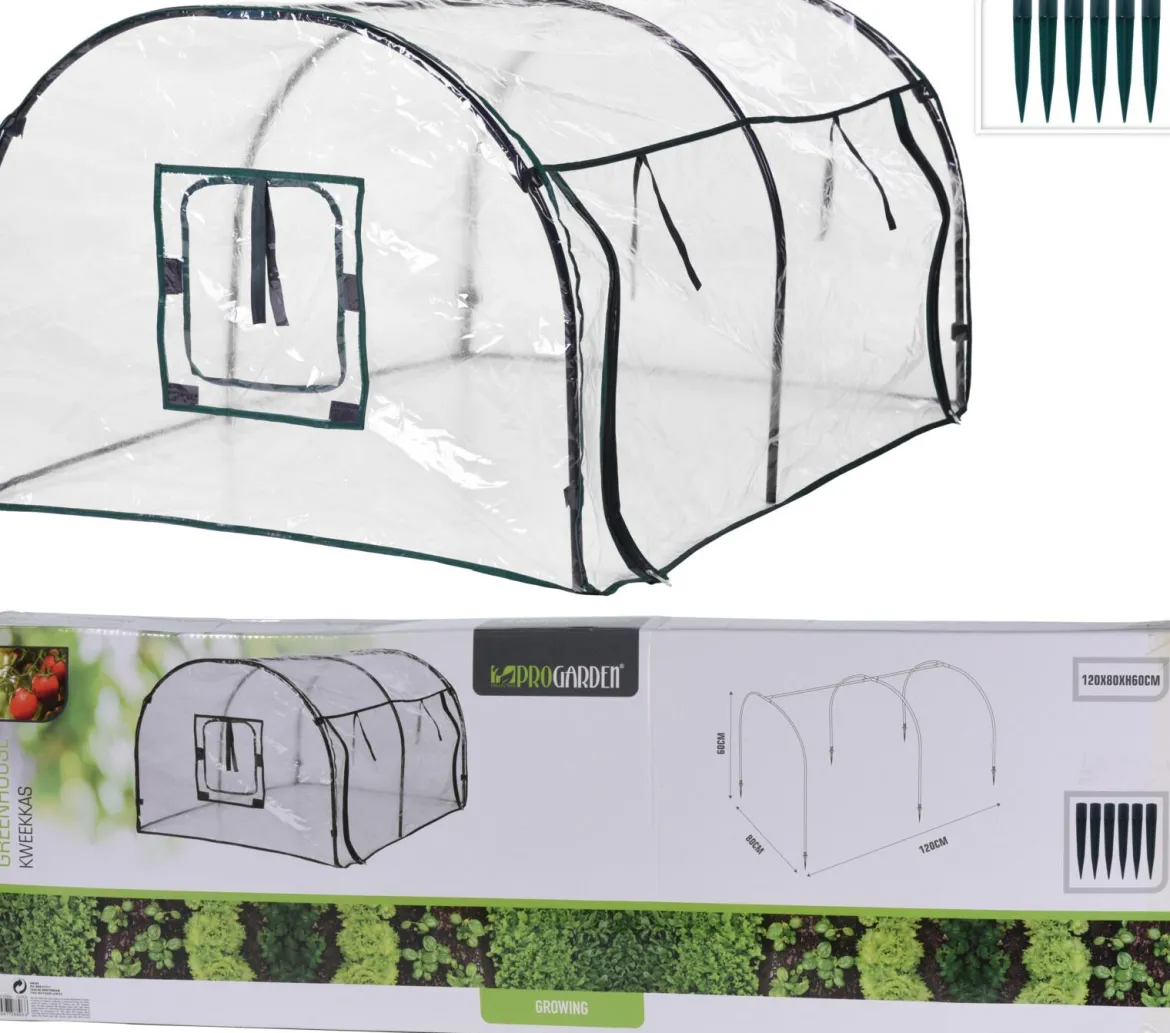 SERRE 120X80XH60CM AVEC POTEAUX DE 13 M ET POINTES DE SOL