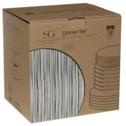 SERVICE 18 PIECES BOHEMIA ZEBRE