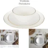 SERVICE TABLE PORCELAINE ERINA X12 PIECES