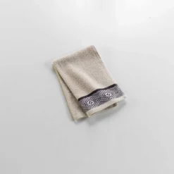SERVIETTE INVITE 30X50CM EPONGE JACQUARD BEIGE