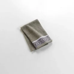 SERVIETTE INVITE 30X50CM EPONGE JACQUARD KAKI