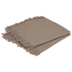 SERVIETTE COTON FRANGE MAHA GRIS 40X40CM X2 PIECES