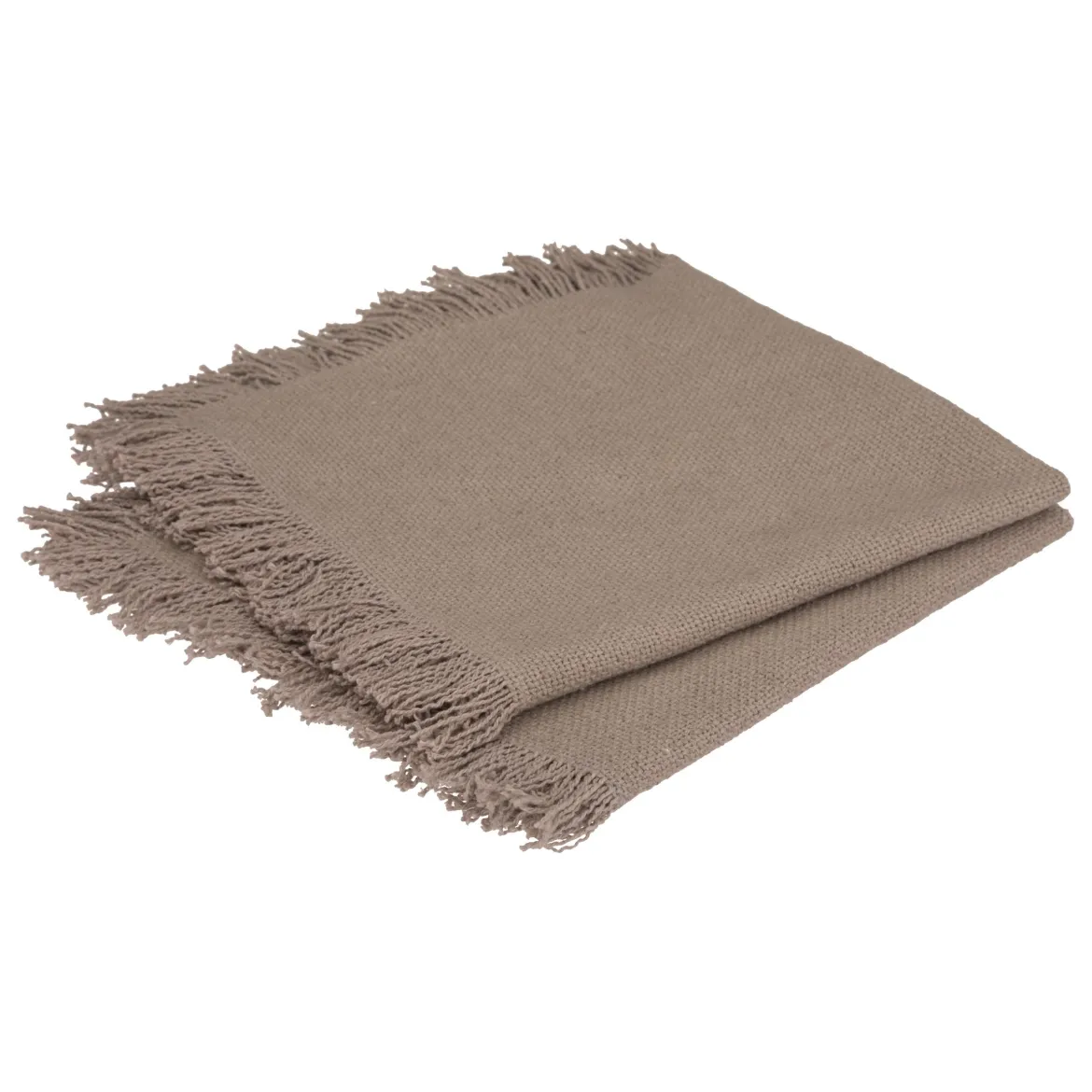 SERVIETTE COTON FRANGE MAHA GRIS 40X40CM X2 PIECES