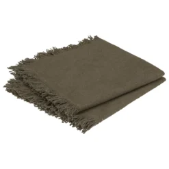 SERVIETTE COTON FRANGE MAHA KAKI 40X40CM X2 PIECES