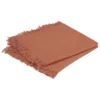 SERVIETTE COTON FRANGE MAHA TERRACOTTA 40X40CM X2 PIECES