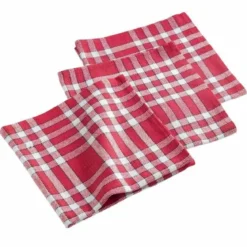SERVIETTES DE TABLE 3 45X45 CM COTON TISSE TRADITIO ROUGE