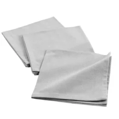 3 SERVIETTES DE TABLE 40X40 CM COTON UNI INITIA GRIS