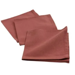 3 SERVIETTES DE TABLE 40X40 CM COTON UNI INITIA TERRACOTTA