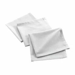 3 SERVIETTES DE TABLE 40X40CM RECYCLE UNI BLANC
