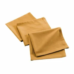 3 SERVIETTES DE TABLE 40X40CM RECYCLE UNI MOUTARDE
