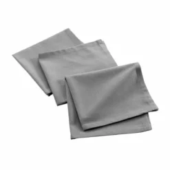 3 SERVIETTES DE TABLE 40X40CM RECYCLE UNI GRIS CHINE