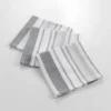3 SERVIETTES DE TABLE 40X40CM TISSE SANTORIN GRIS BLANC
