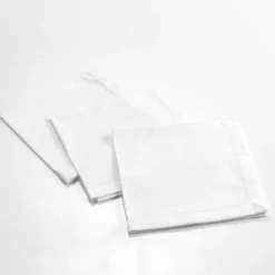 SERVIETTE TABLE X3 PCS 40X40CM COTON UNI CHARLINE BLANC