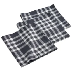 SERVIETTE TABLE X3 PCS 45X45CM COTON TISSE TRADITIO NOIR