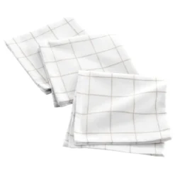 SERVIETTE TABLE X3 PCS 40X40CM COTON POLYESTER TISSE AXEL