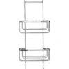 SERVITEUR PAROI DOUCHE 2 PANIERS 2 CROCHETS CHROME