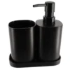 SET 3 ACCESSOIRES GOBELET DISTRIBUTEUR ET PORTE SAVON NOIR