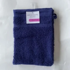 SET 2 GANTS TOILETTE 16X21CM BLEU