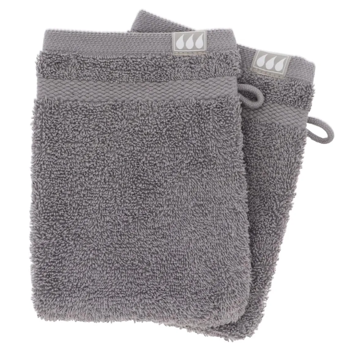 SET 2 GANTS TOILETTE 15X21CM COTON GRIS