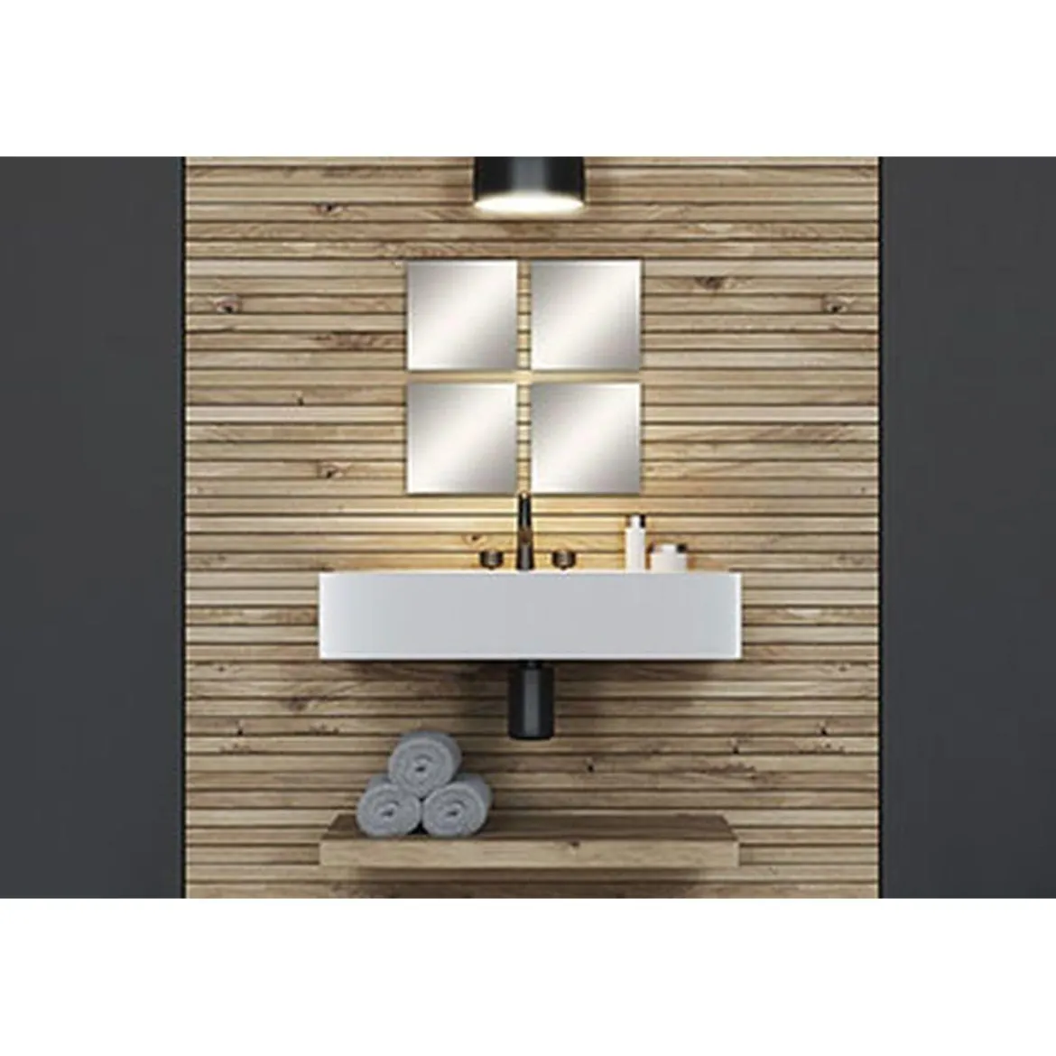 SET DE 4 MIROIRS CARRES 20X20CM 2MM UNI