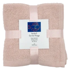 SET DE 5 SERVIETTES INVITE 30X30CM ROSE