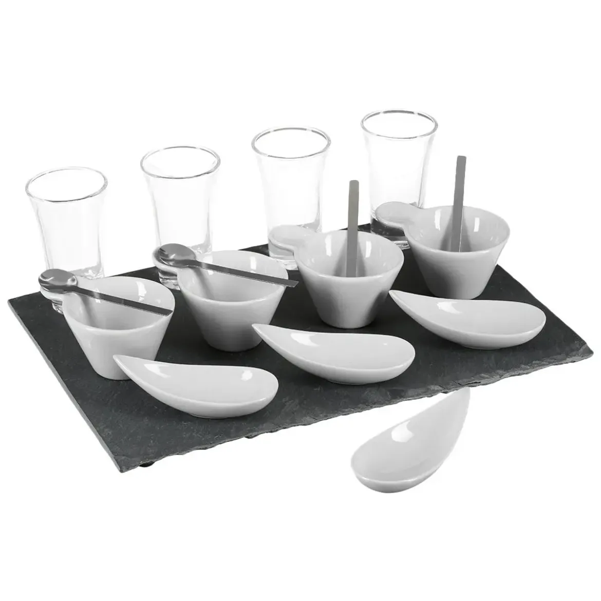 SET APERITIF ARDOISE 17 PIECES