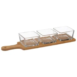 SET APERITIF BAMBOU VERRE 4 PIECES