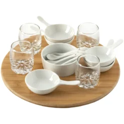 SET APERITIF BAMBOU WHITE 14 PIECES
