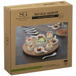 SET APERITIF BAMBOU WHITE 14 PIECES