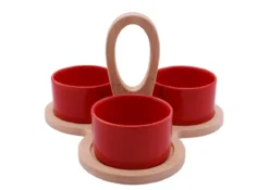 SET APERO 3 COUPELLES ROUGE ET PLATEAU